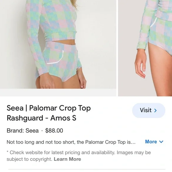 Seea palomar swim rasshguard top and bottom size small - Picture 5 of 9